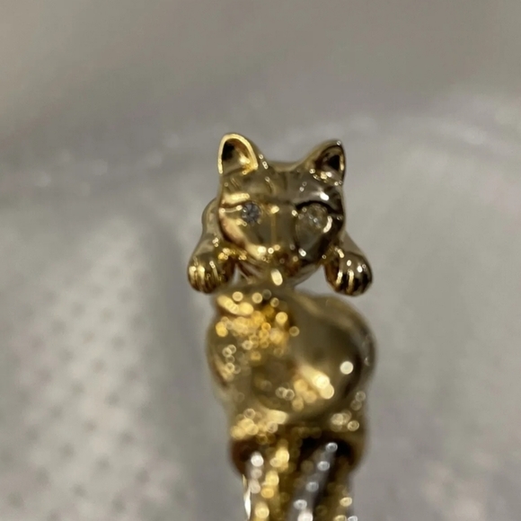 Vintage Cat & Mouse Silver & Gold Tones Braided Cuff. Excellent Condition. - Picture 5 of 7